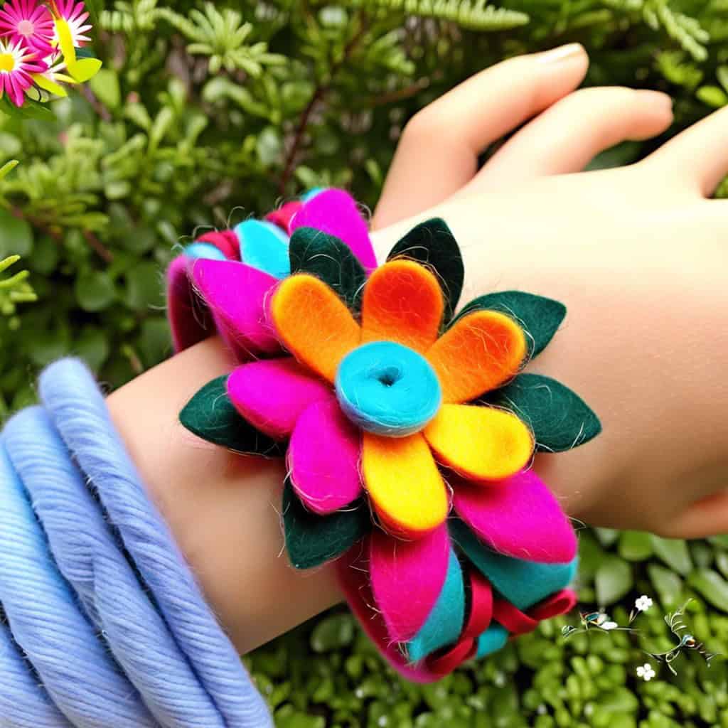 felt-flower-bracelets