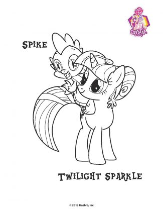 Planse de colorat Micii Ponei Spike Twilight Sparkle