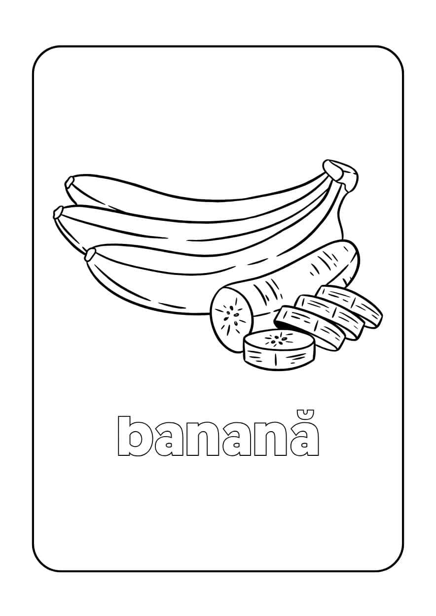 banana planse de colorat cu fructe