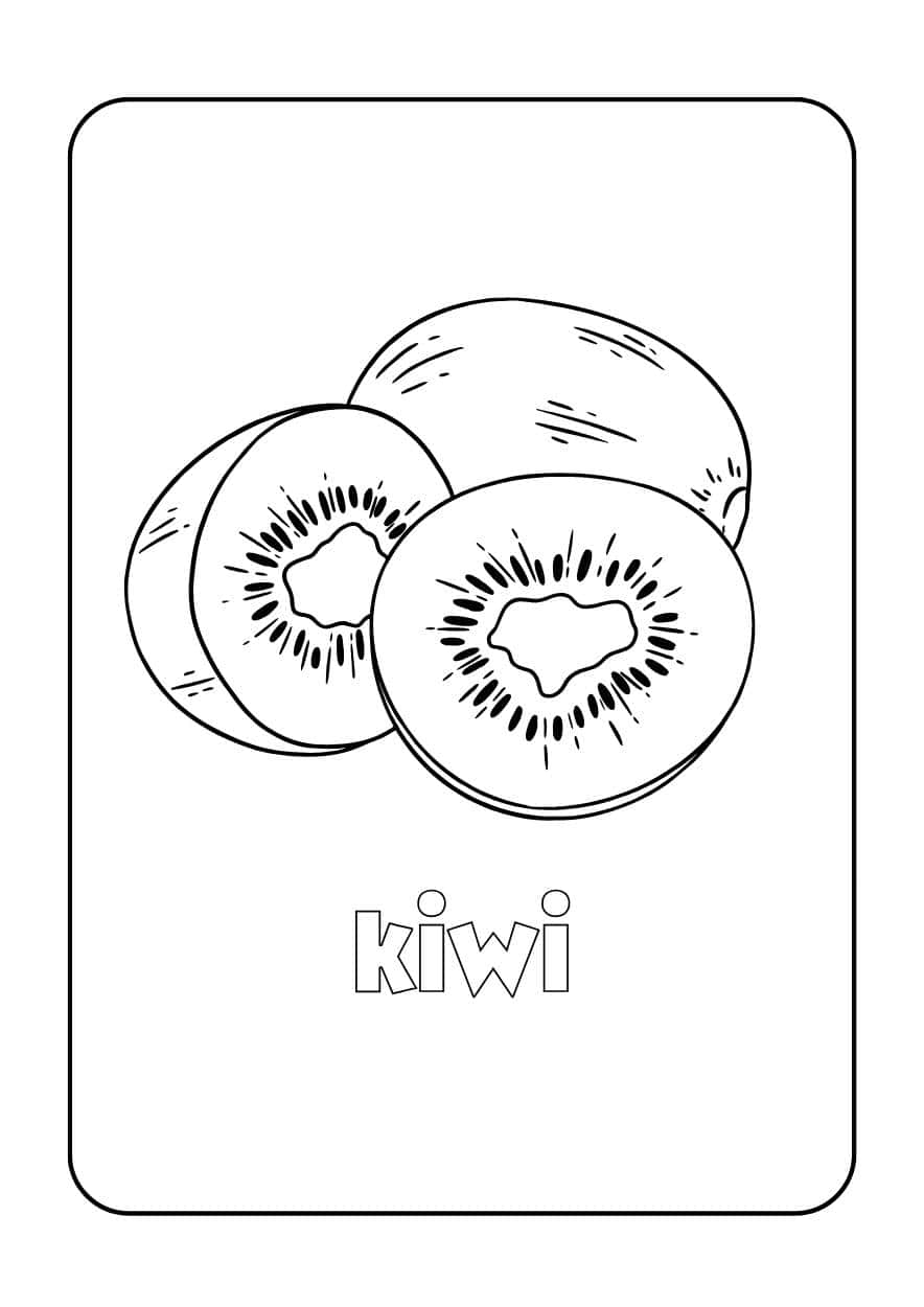 kiwi planse de colorat cu fructe