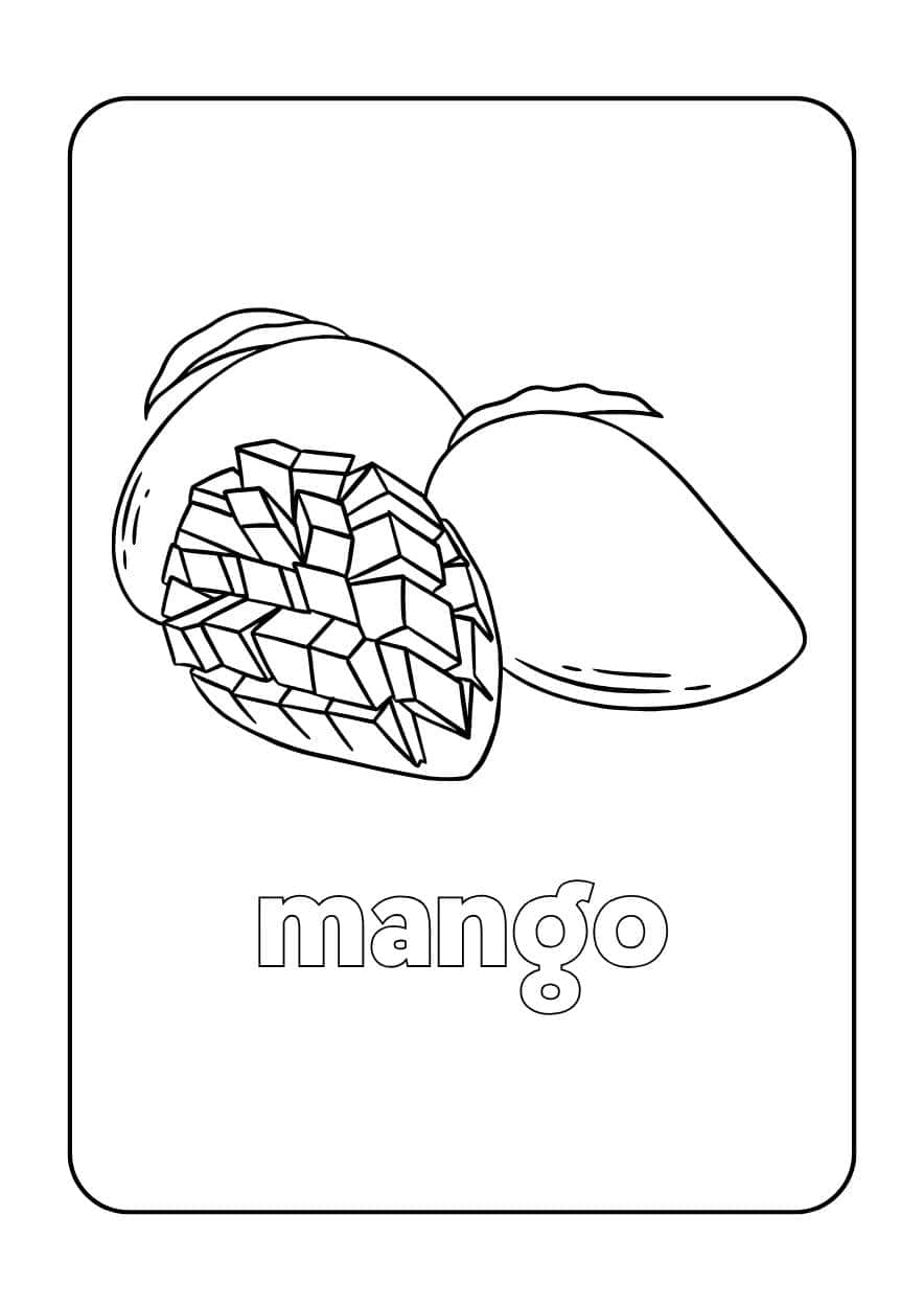 mango planse de colorat cu fructe