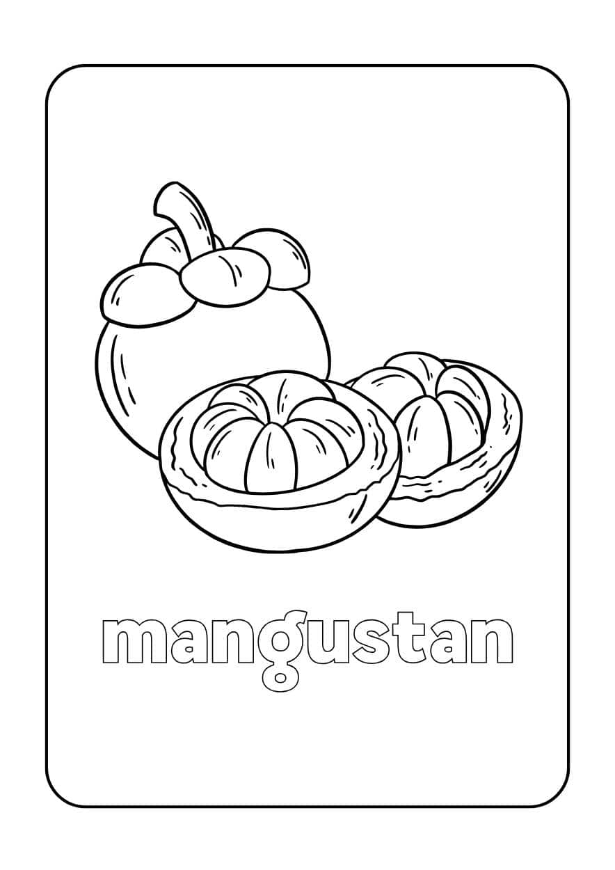 mangustan planse de colorat cu fructe