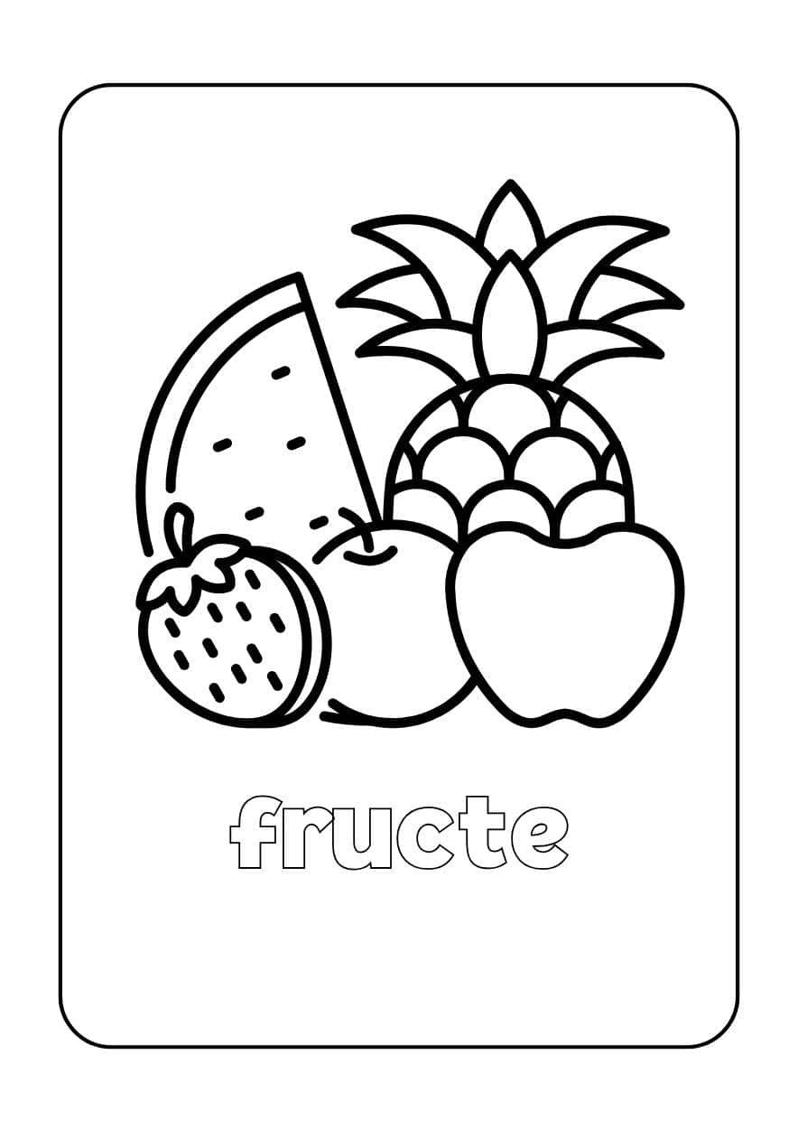 planse de colorat cu fructe cos