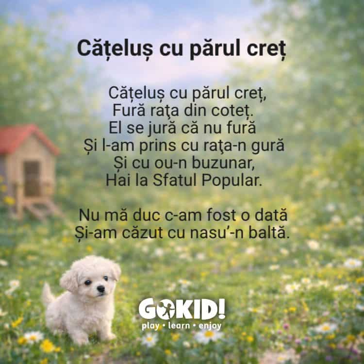 catelus cu parul cret poezii scurte