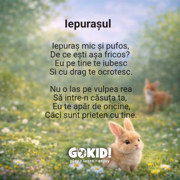 iepurasul poezii scurte pentru copii