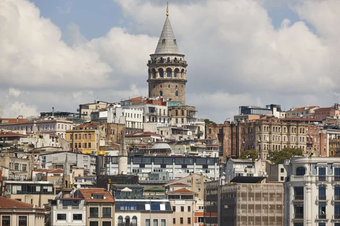 Galata tower in Istambul city center. Landmark in Turkey