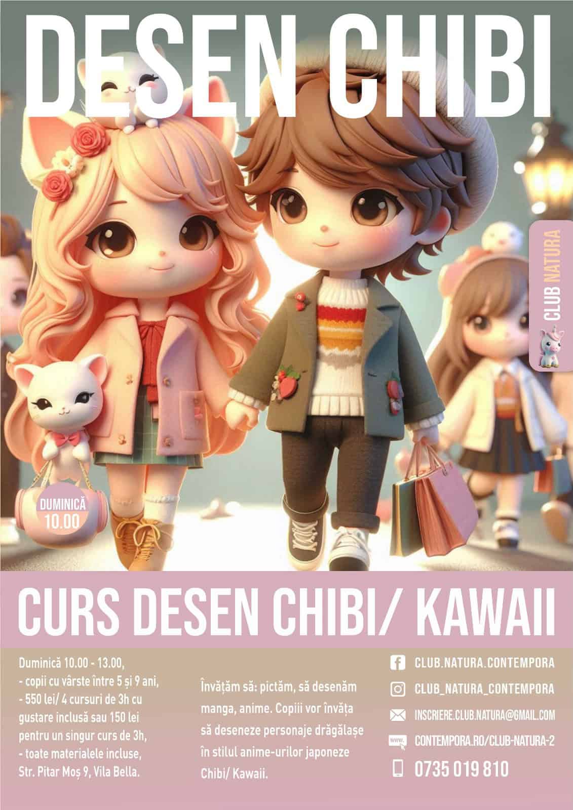 Cursuri Club Natura 2024-2025 desen chibi