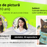 Atelier pictură pe pânză – Ilustrație de toamnă- Motanul cu fular