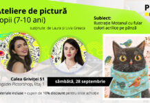 Atelier pictură pe pânză – Ilustrație de toamnă- Motanul cu fular