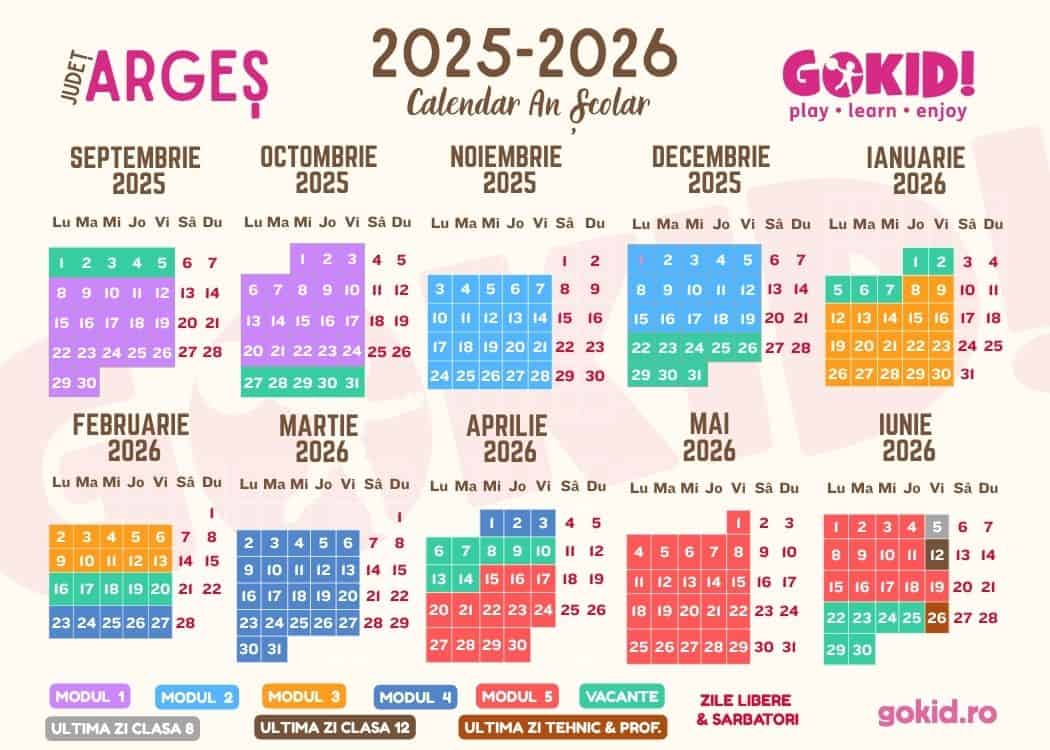 Calendar an scolar 2025-2026 Print ARGEȘ