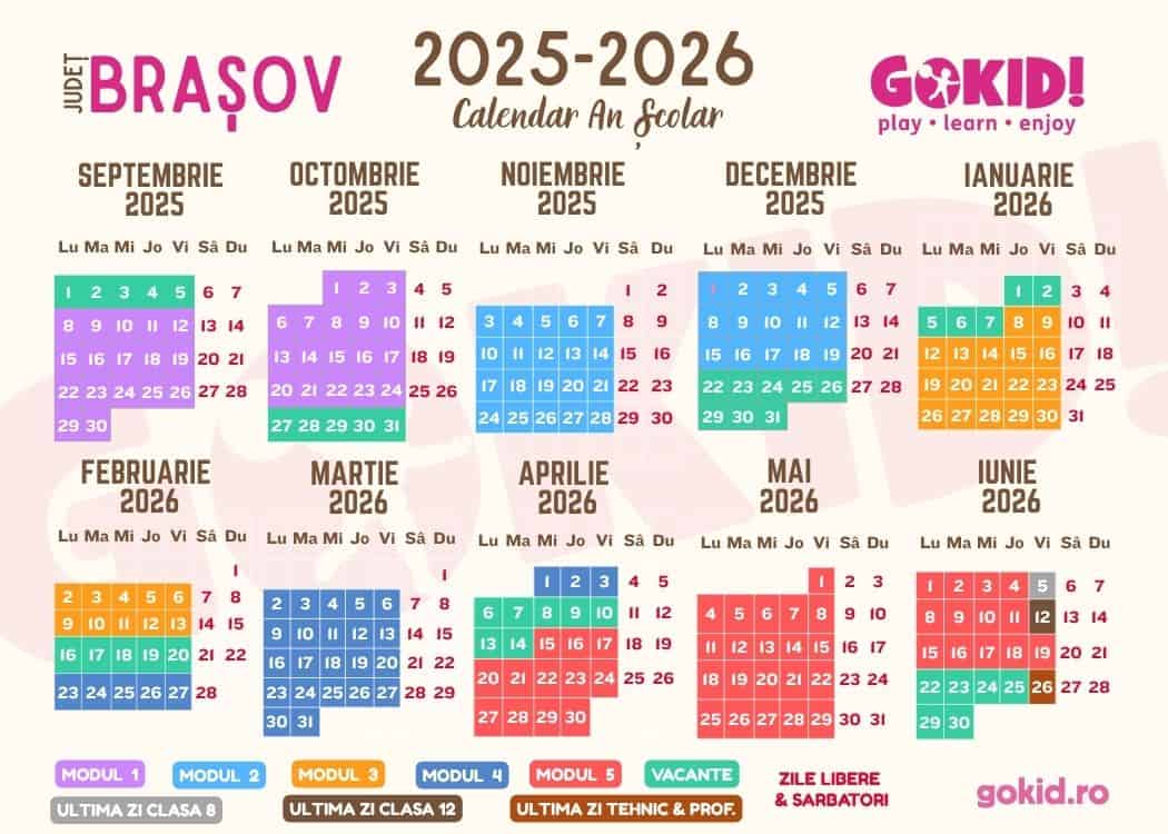 Calendar an scolar 2025-2026 Print Brasov