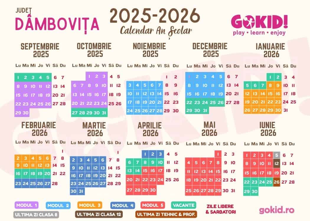 Calendar an scolar 2025-2026 Print Dambovita