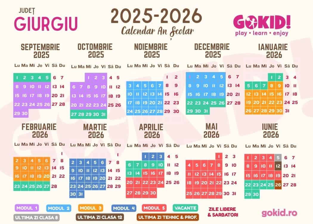 Calendar an scolar 2025-2026 Print Giurgiu