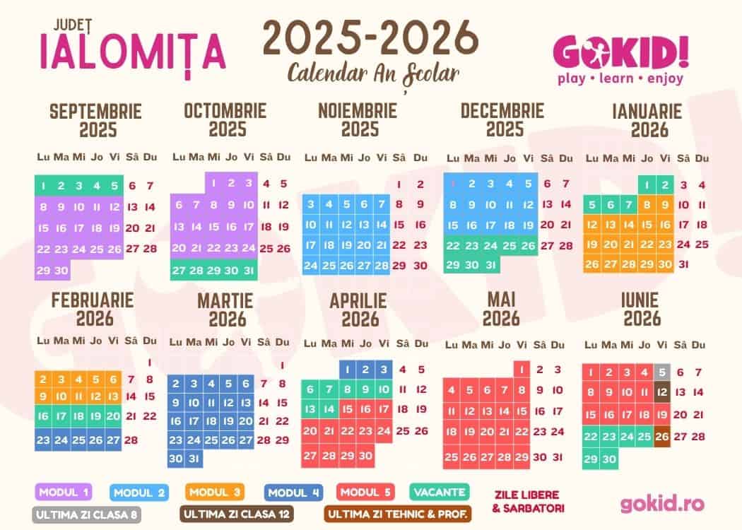 Calendar an scolar 2025-2026 Print Ialomita