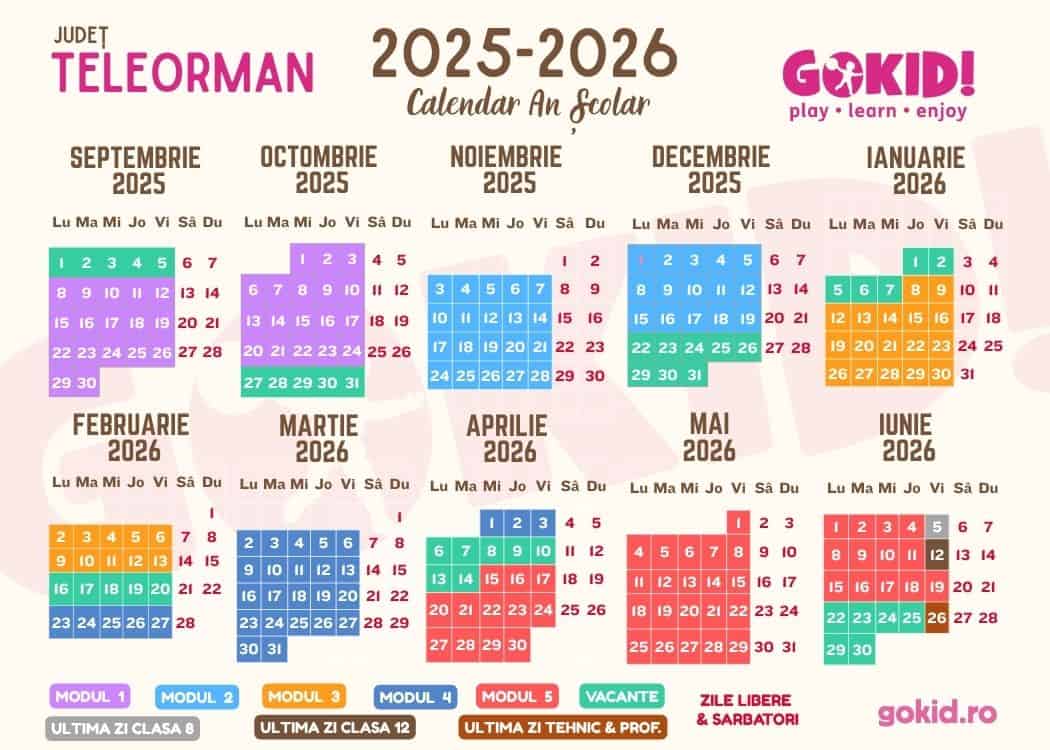 Calendar an scolar 2025-2026 Print Teleorman