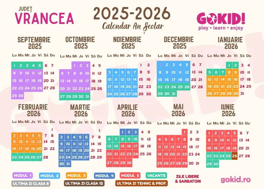Calendar an scolar 2025-2026 Print Vrancea