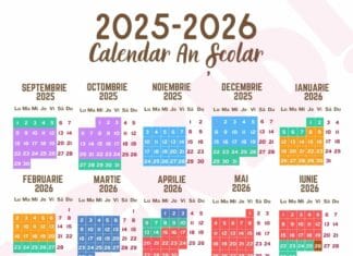 Calendar an scolar 2025-2026 pe judete