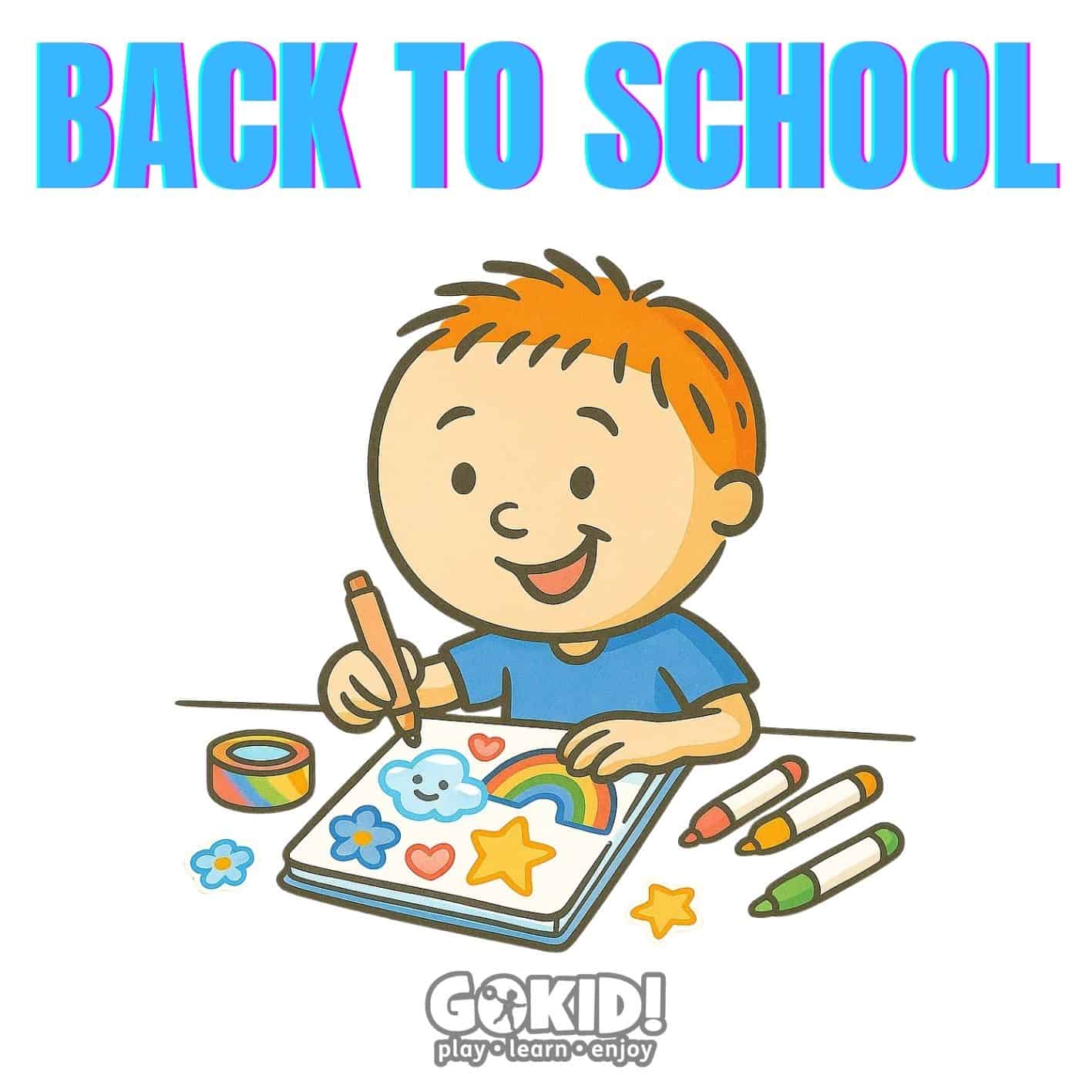 Back to School cu Buget Mic baietel la birou creativ gokid