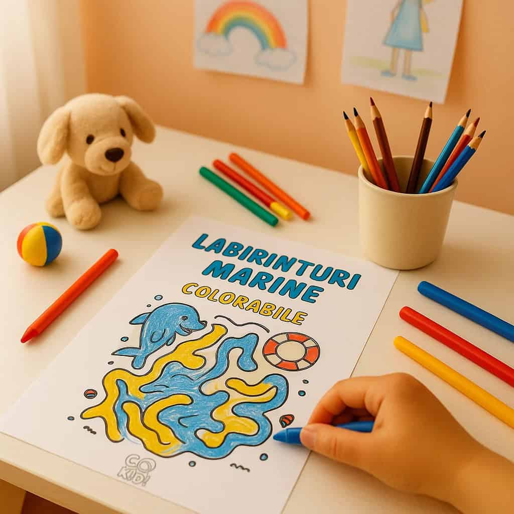 Imagine Labirinturi Marine Colorabile Print GOKID