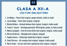 lecturi obligatorii clasa a 12 a