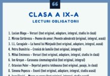 lecturi obligatorii clasa a 9 a