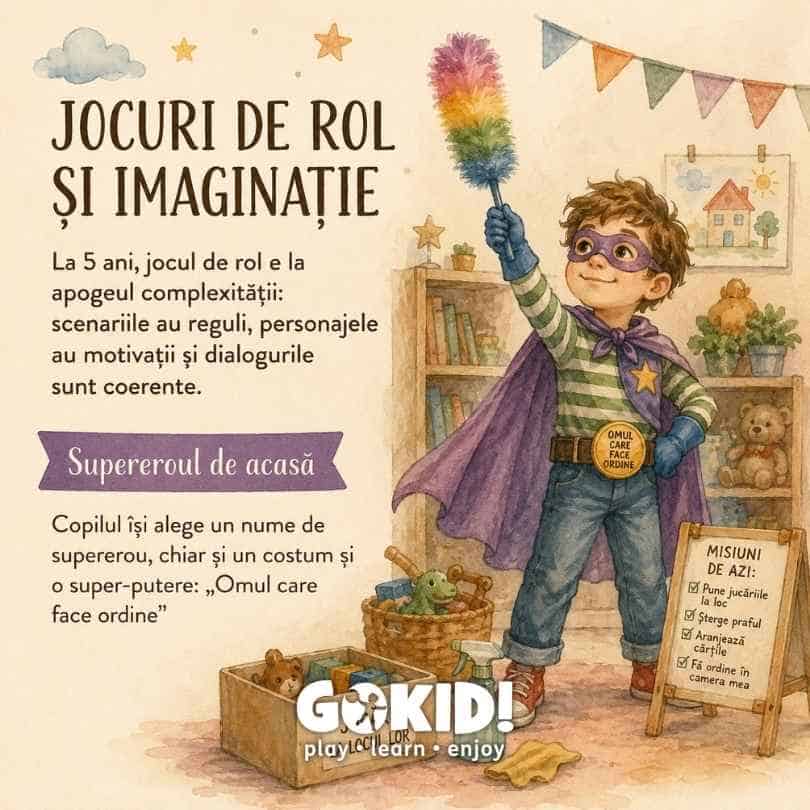 activitati copii 5 ani acasa copil supererou gokid