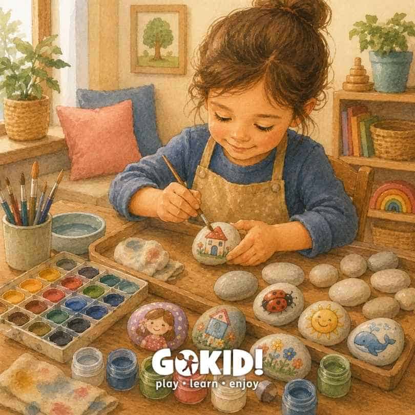 activitati copii 5 ani acasa fetita picteaza gokid